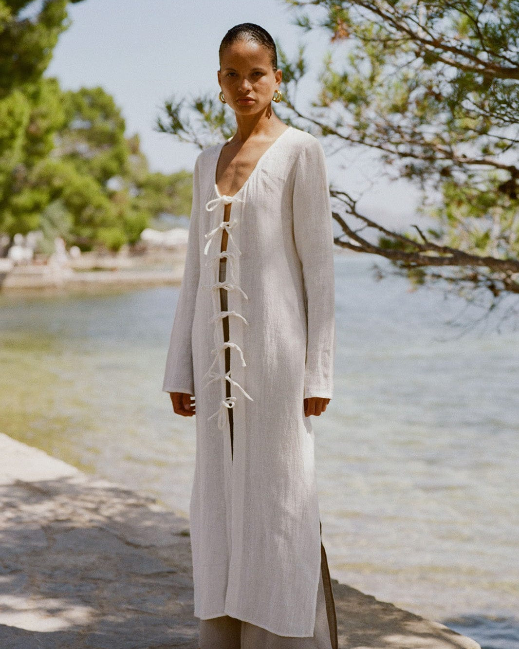 linen kaftan maxi dress The Michi in White Color:Forest/Gold Subclass: MINI Pink Bodycon Dress Long Machine washable