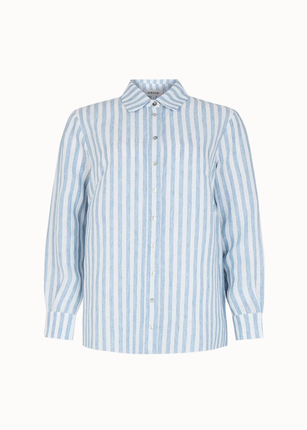 The Gina Oversized Shirt in striped blue