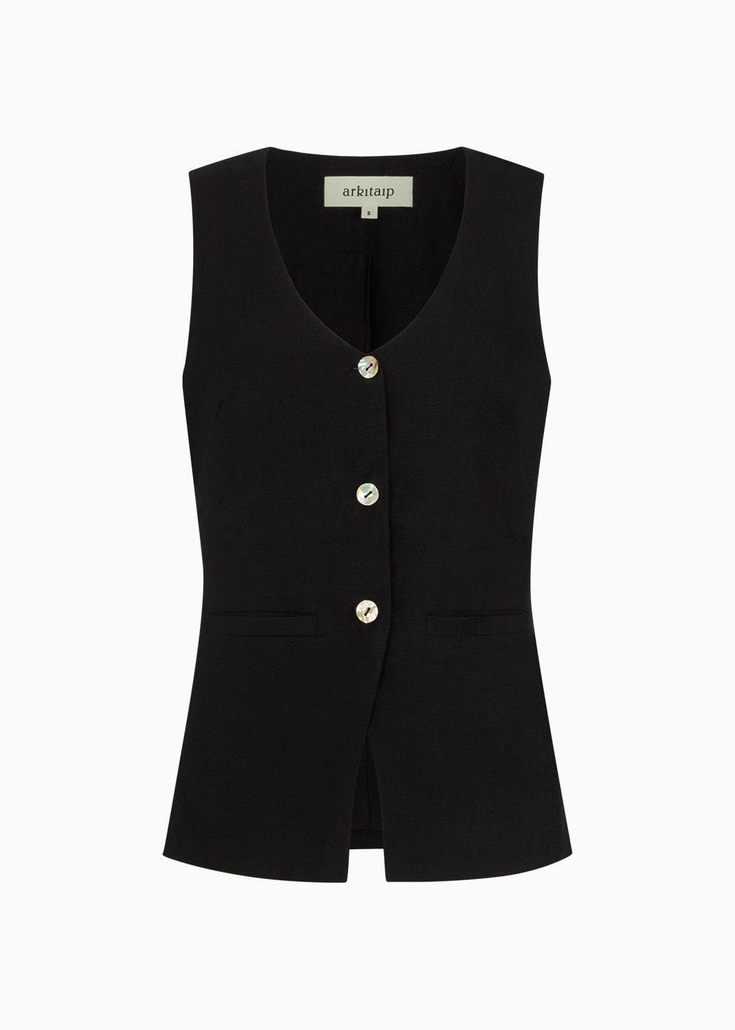 The Rosalie Buttoned Vest in black