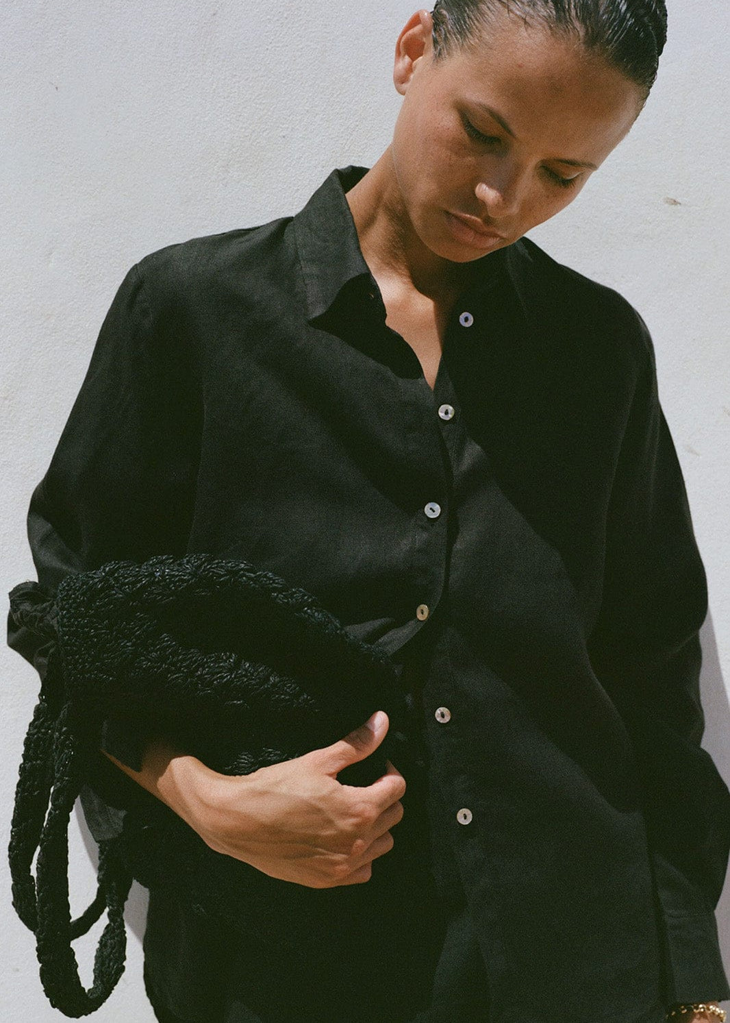 The Gina Oversized Shirt in black