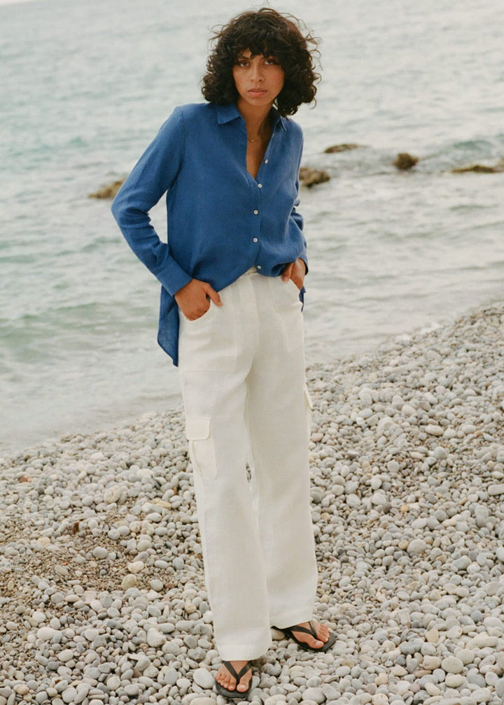 The Gina Oversized Shirt in Klein blue