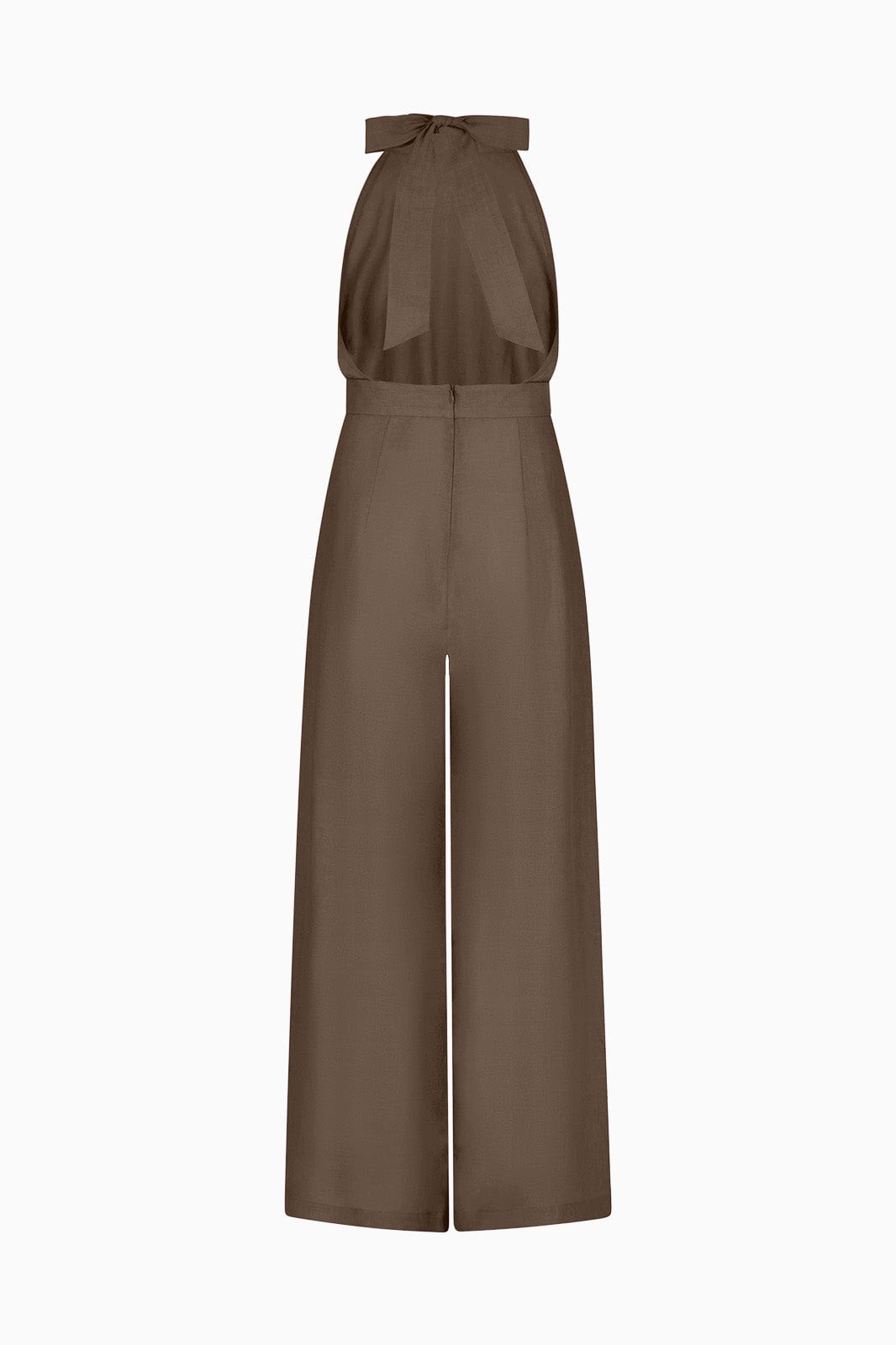 The Sofia Halterneck Jumpsuit in mocha