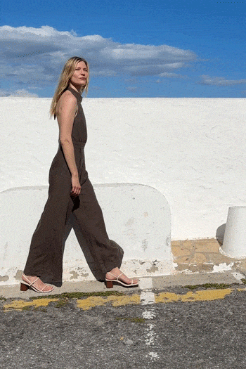 The Sofia Halterneck Jumpsuit in mocha