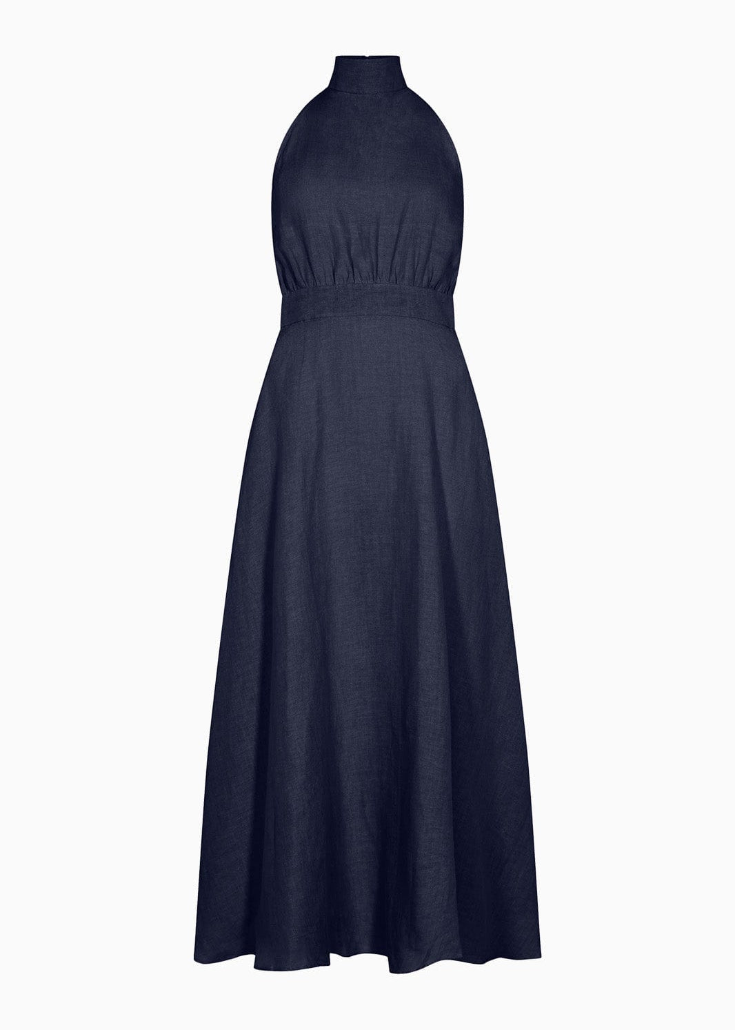 The Isi Halterneck Dress in navy blue