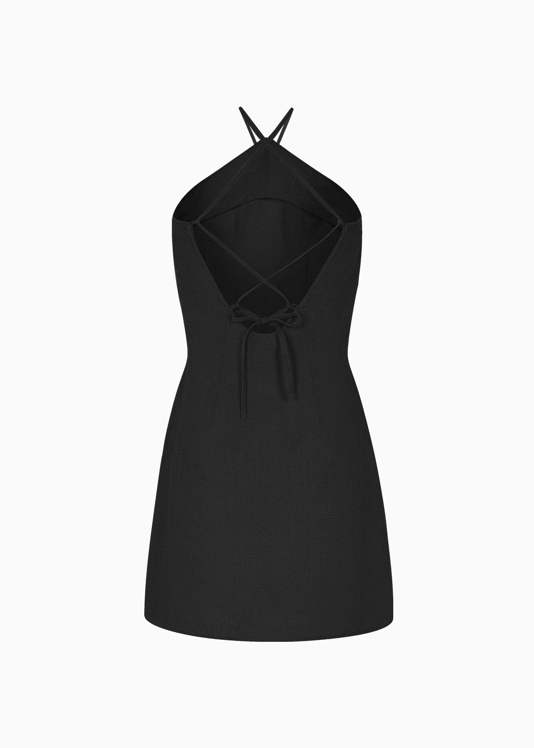 The Rita Mini Halterneck Dress in black