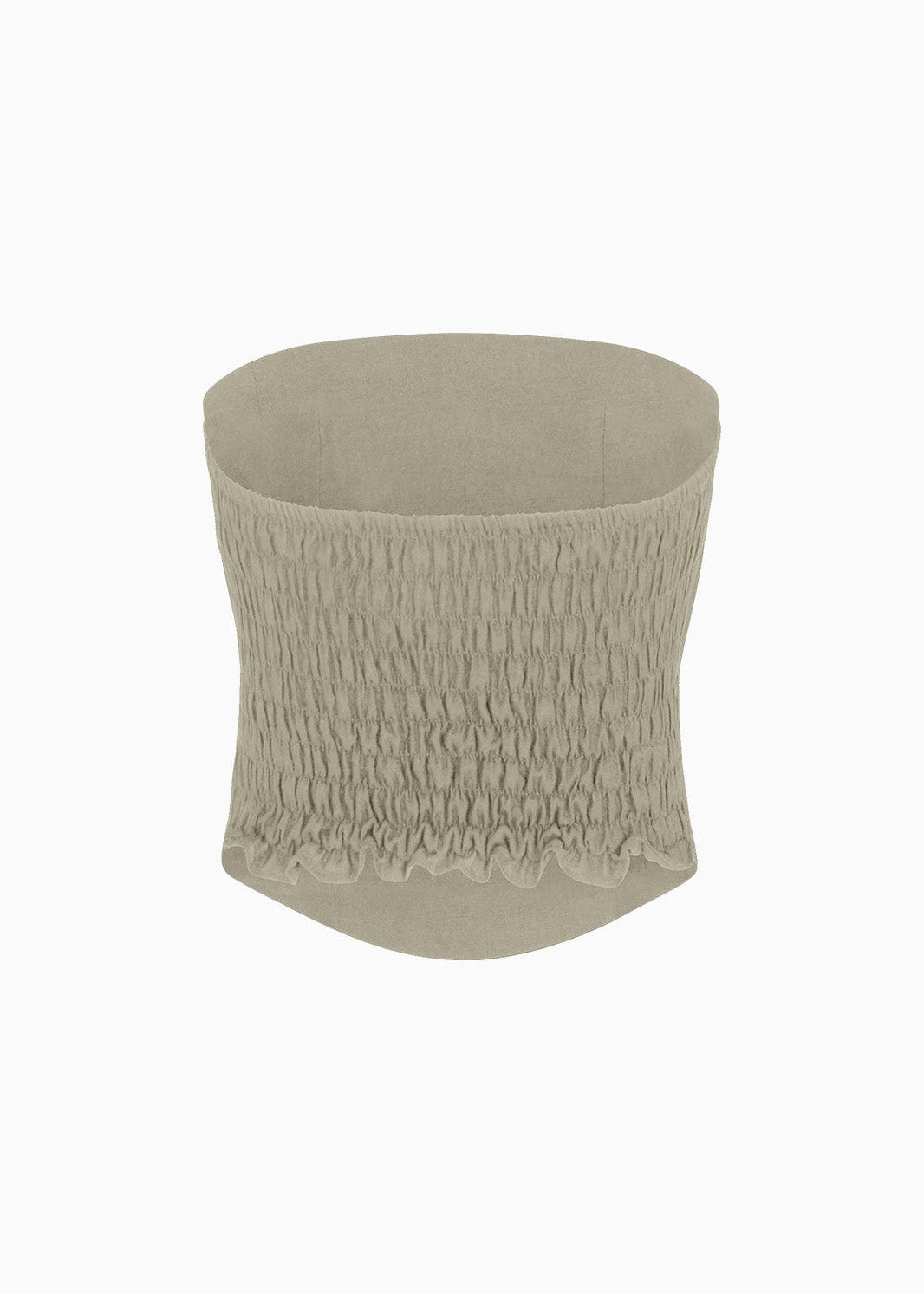 The Pippa Cropped Bandeau Bustier Top in oatmeal