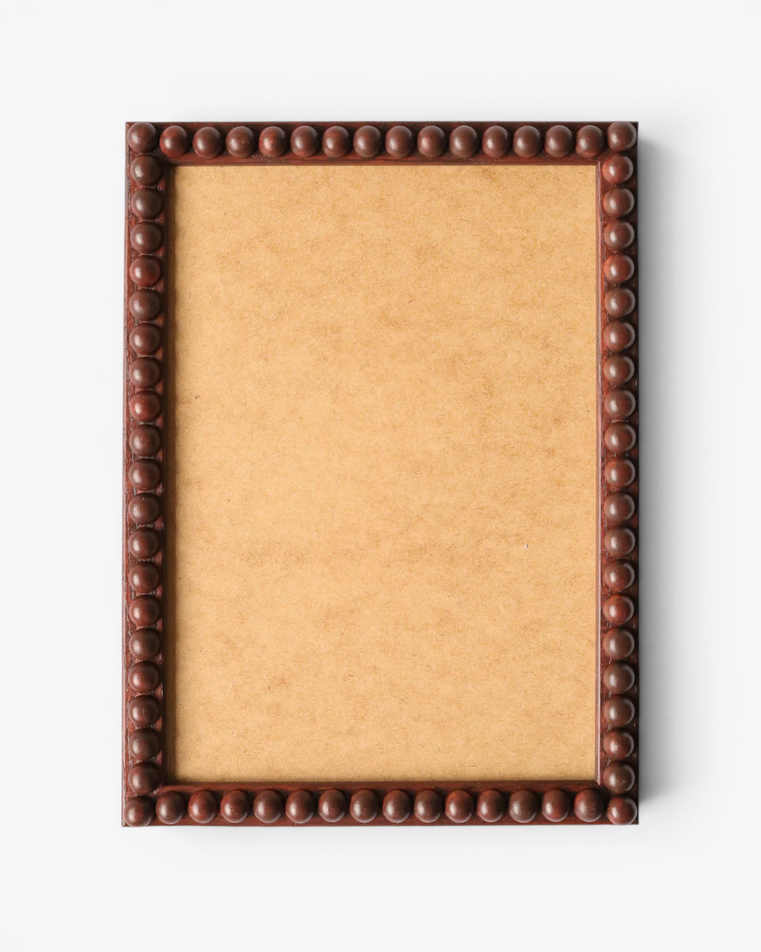Rectangular picture frame with a decorative brown border on a white background