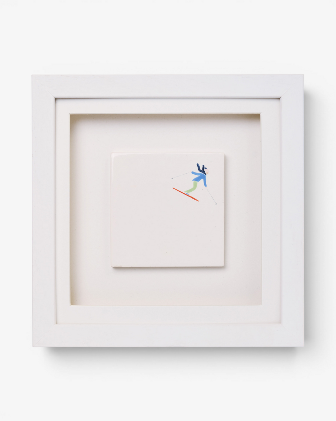 Framed artwork with a minimalist design on a white background