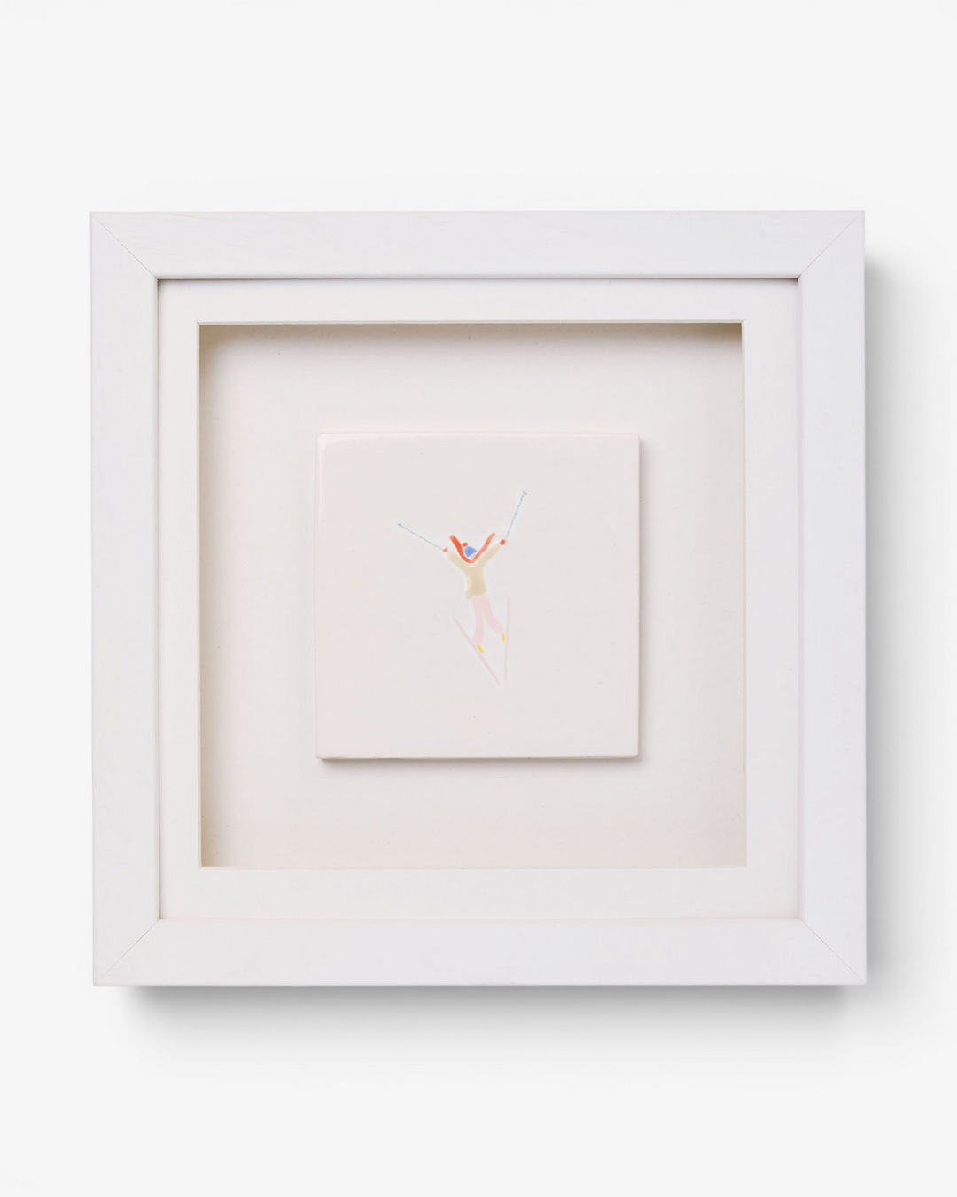 Framed artwork with a minimalistic design on a white background