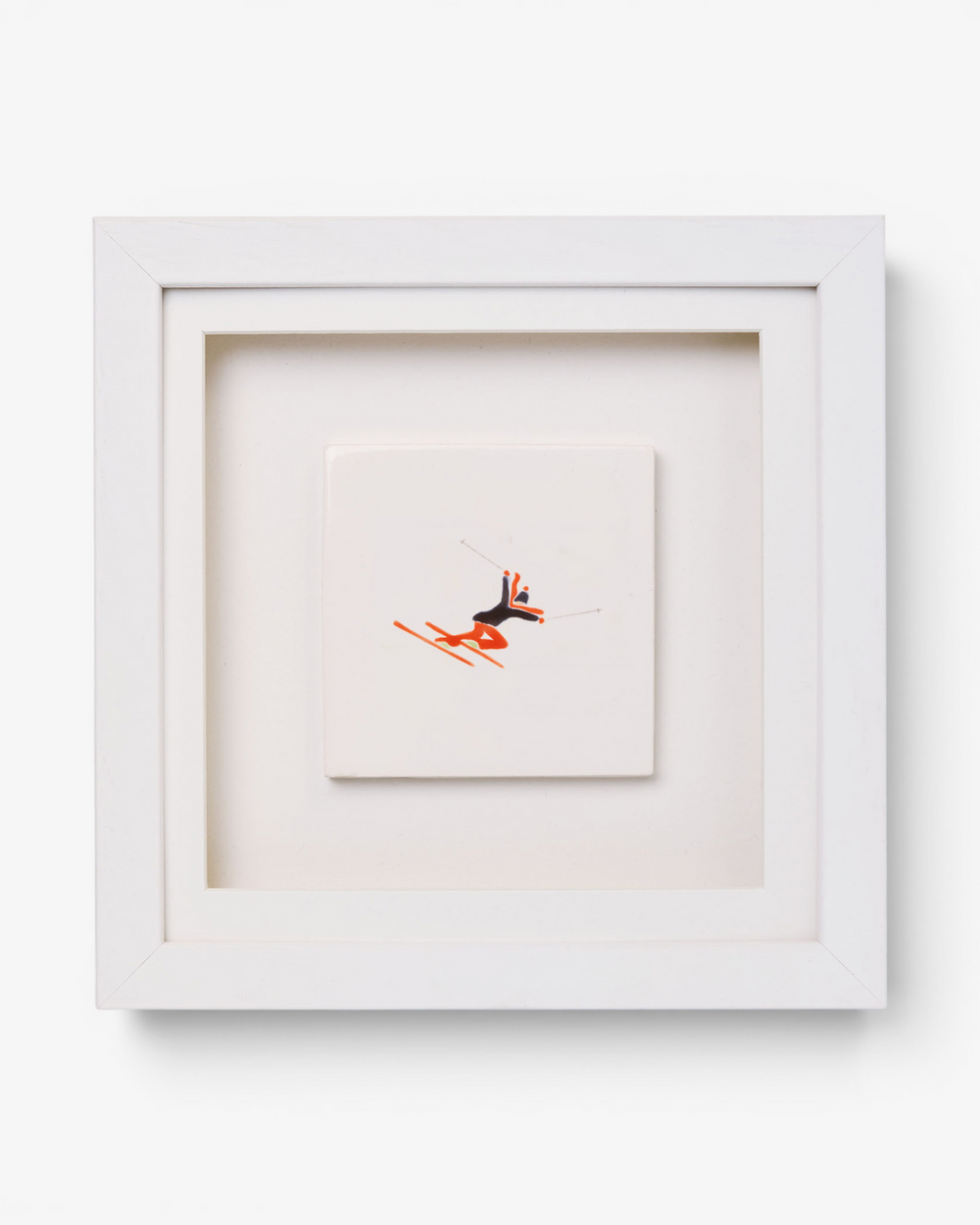 Framed artwork with a minimalist design on a white background
