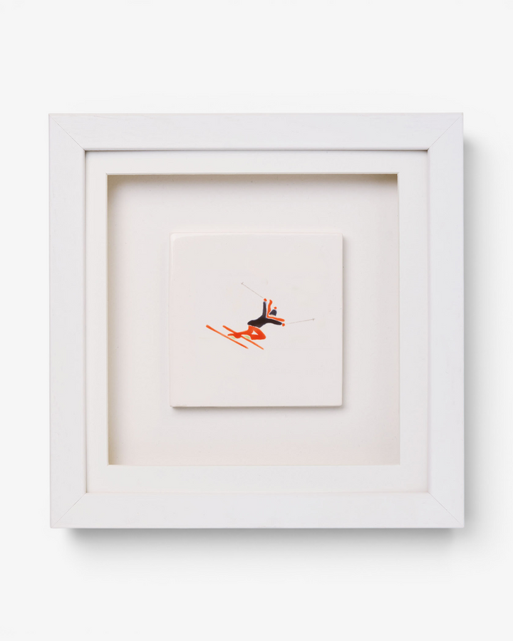 Framed artwork with a minimalist design on a white background