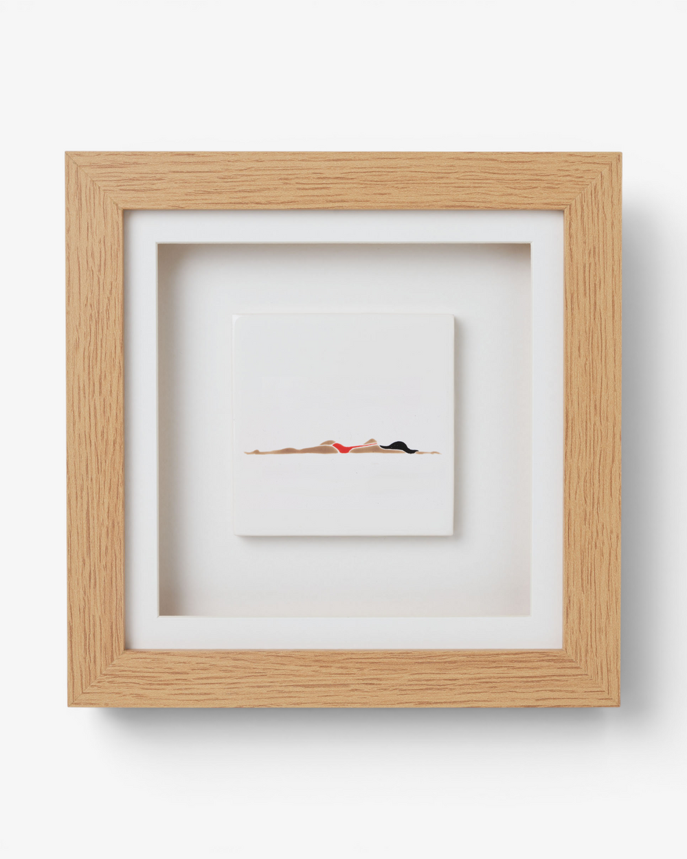 Framed artwork of a swimmer in a minimalistic style on a white background