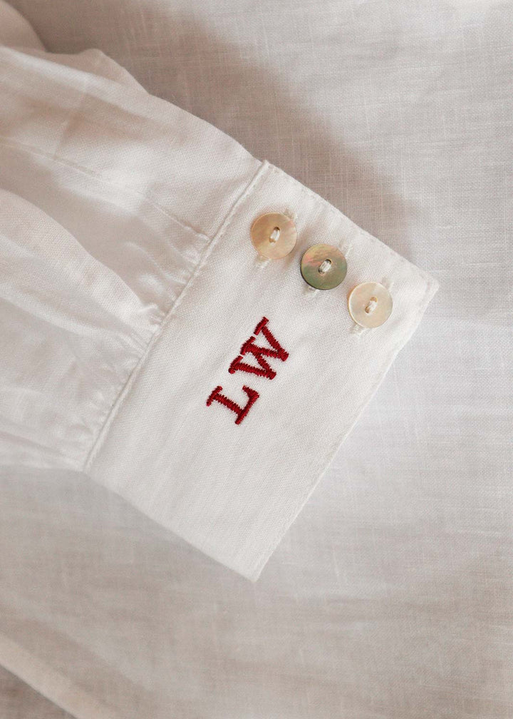 arkitaip Blouses S / With embroidery The Anna Linen Blouse in White