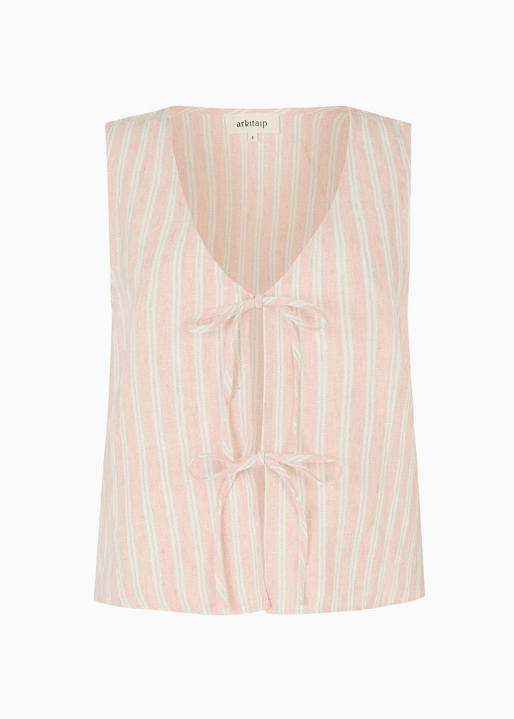 arkitaip Blouses The Camilla Sleeveless Tie Top in striped rosé