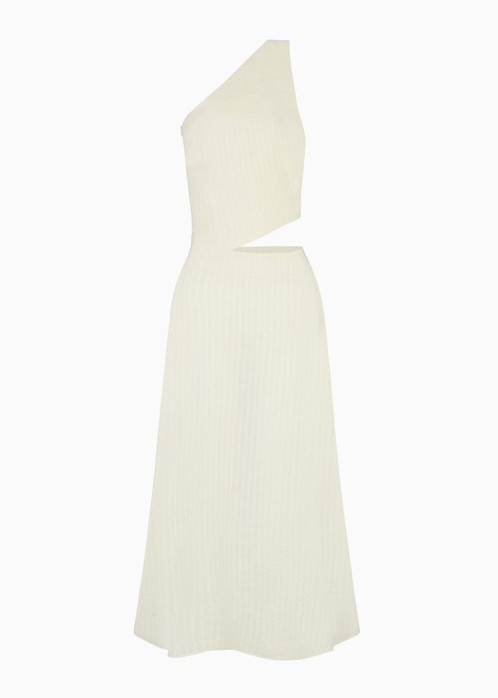 arkitaip Maxi Dresses The Ava Asymmetric Maxi Dress in off-white