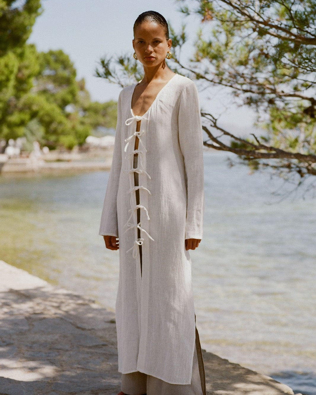 arkitaip Maxi Dresses The Michi Maxi Kaftan in off-white