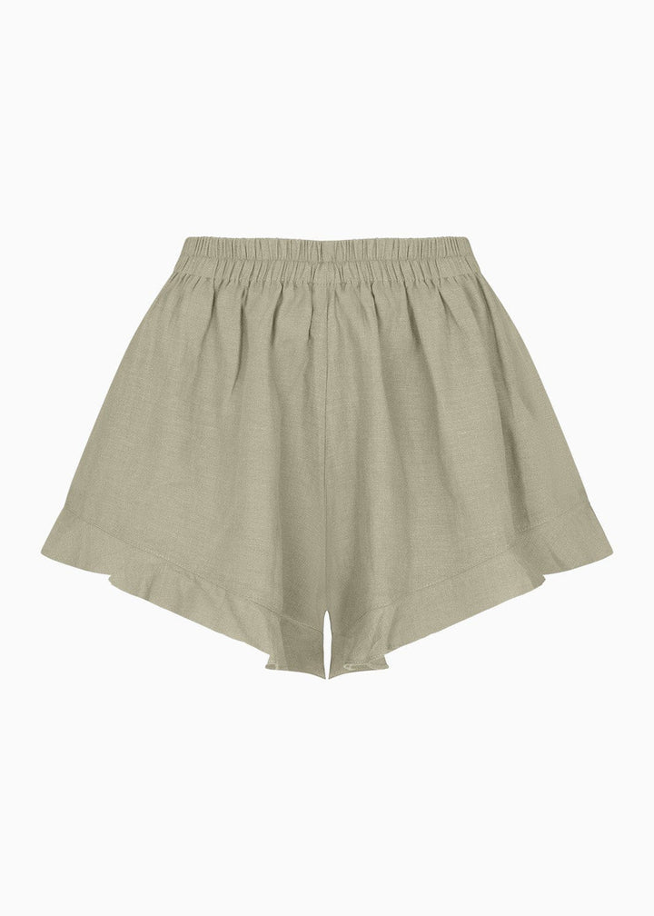 Beige shorts on a white background