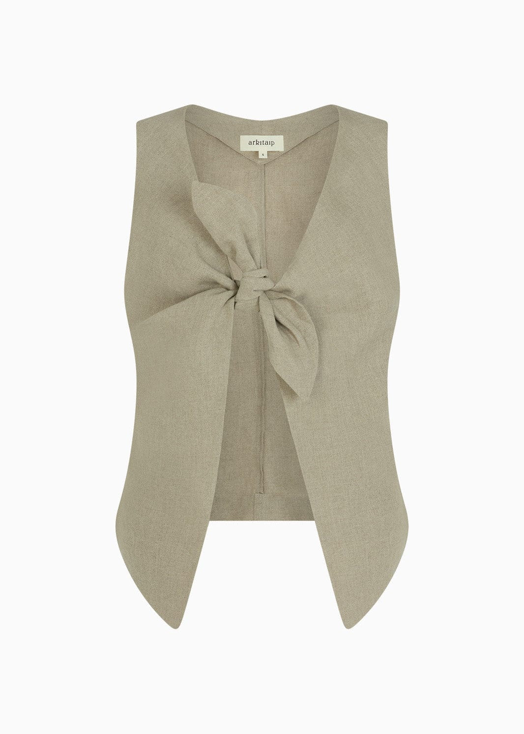 arkitaip The Lucia Tie Vest in oatmeal