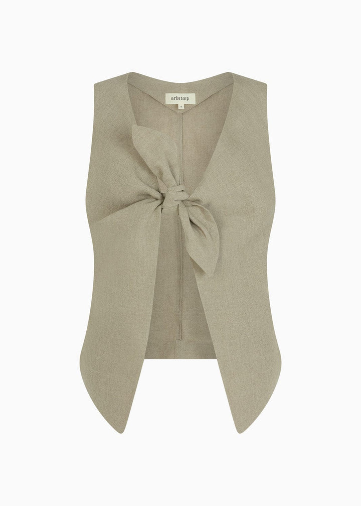 arkitaip The Lucia Tie Vest in oatmeal