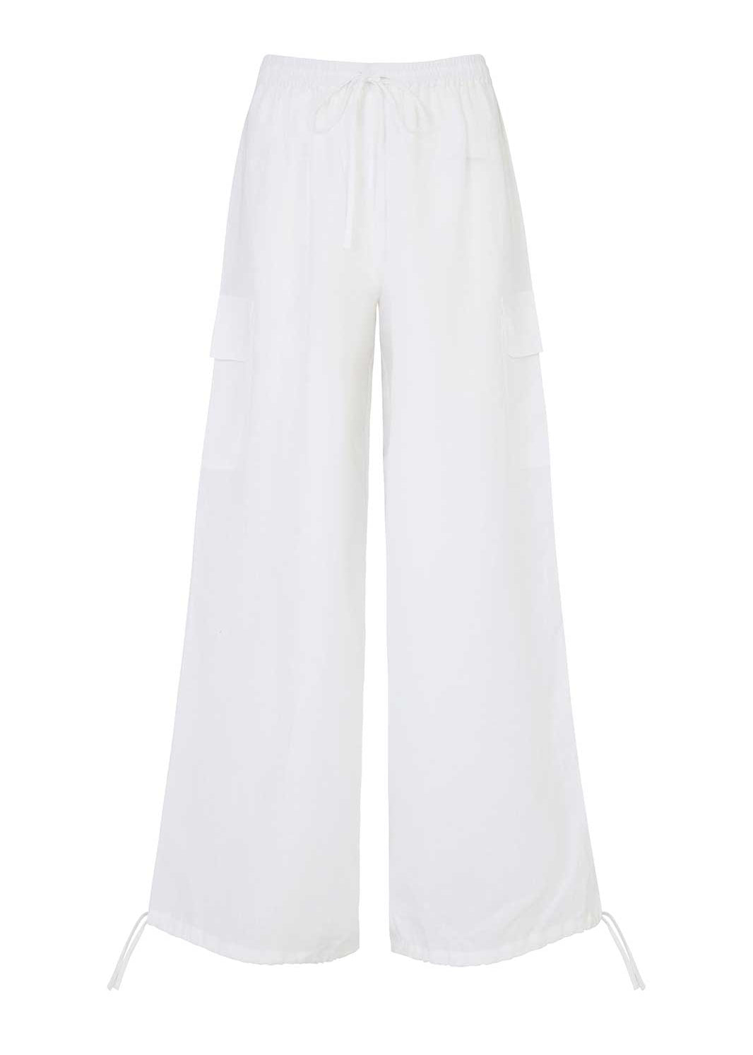 arkitaip Trousers The Remi Cargo Drawstring Trousers in white