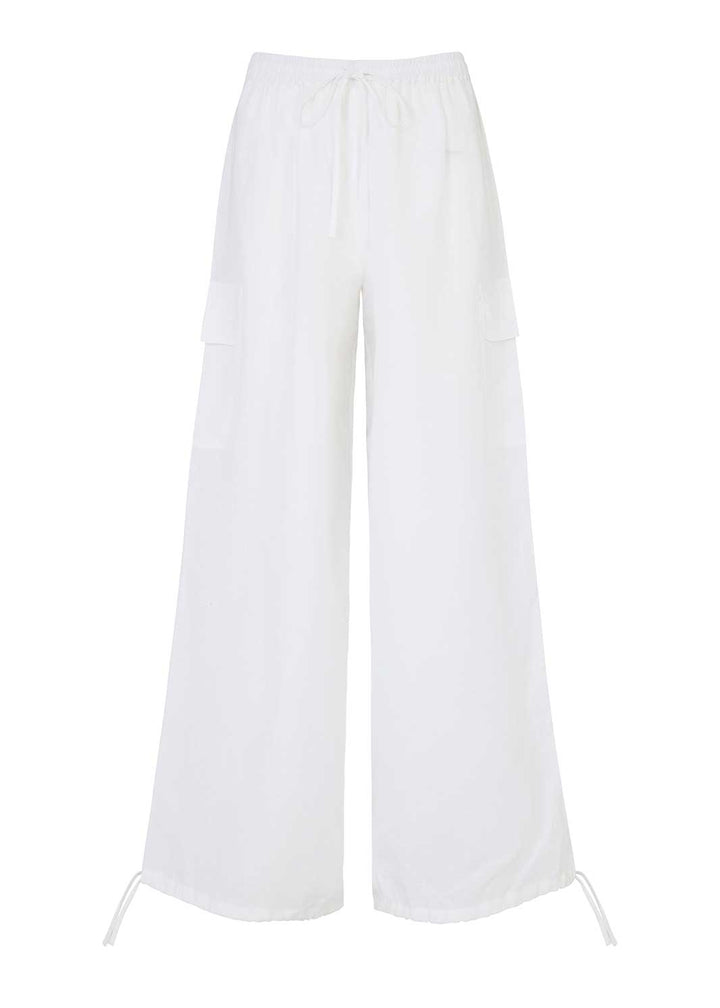arkitaip Trousers The Remi Cargo Drawstring Trousers in white