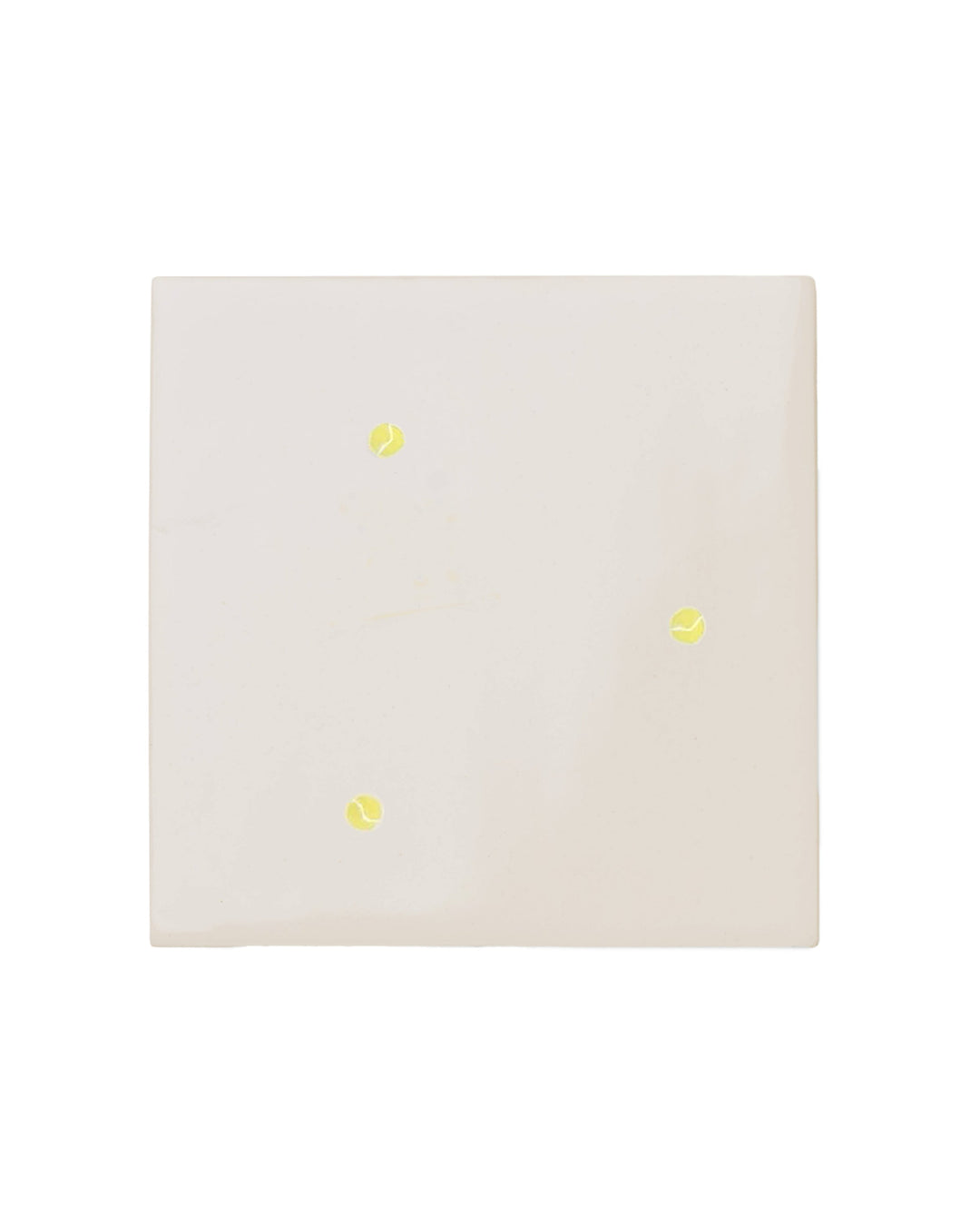 Three tennis balls illustration on a beige background