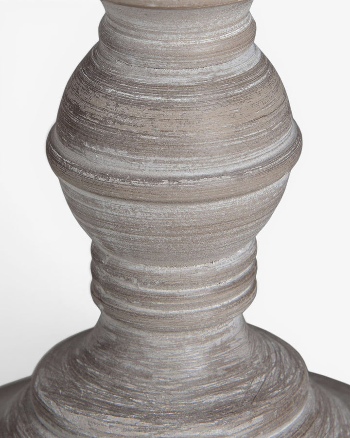 Close-up of a textured table lamp on a white background